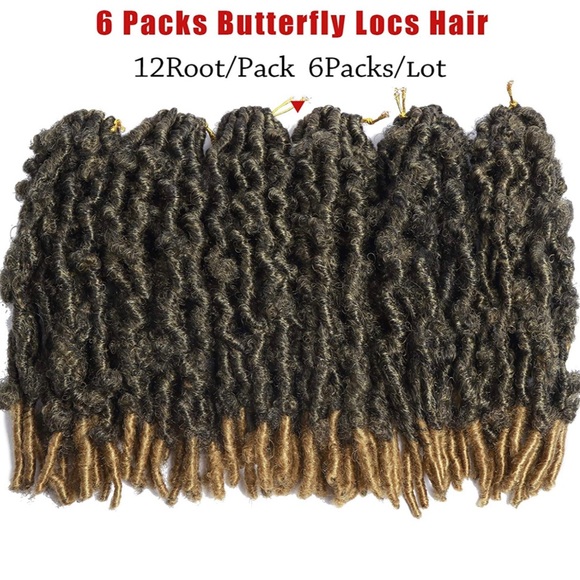NEW*** Beyond Beauty 12” Distressed Butterfly Locs Knotless Crochet Hair 1B/27 - Picture 2 of 6